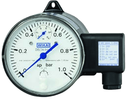 WIKA DPGT40 — Differential-pressure gauge with integrated working-pressure indication