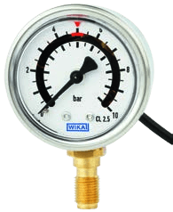WIKA PGS21 — Bourdon-tube contact pressure gauge, stainless steel case